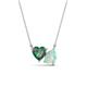 1 - Zuri 1.10 ctw Heart Shape Created Alexandrite with Pear Shape Opal Toi Et Moi Women Pendant Necklace 