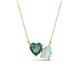 1 - Zuri 1.10 ctw Heart Shape Created Alexandrite with Pear Shape Opal Toi Et Moi Women Pendant Necklace 