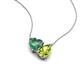 4 - Zuri 1.55 ctw Heart Shape Created Alexandrite with Pear Shape Peridot Toi Et Moi Women Pendant Necklace 