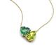 4 - Zuri 1.55 ctw Heart Shape Created Alexandrite with Pear Shape Peridot Toi Et Moi Women Pendant Necklace 
