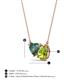 3 - Zuri 1.55 ctw Heart Shape Created Alexandrite with Pear Shape Peridot Toi Et Moi Women Pendant Necklace 