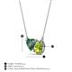 3 - Zuri 1.55 ctw Heart Shape Created Alexandrite with Pear Shape Peridot Toi Et Moi Women Pendant Necklace 