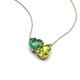 4 - Zuri 1.55 ctw Heart Shape Created Alexandrite with Pear Shape Peridot Toi Et Moi Women Pendant Necklace 