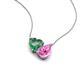 4 - Zuri 1.65 ctw Heart Shape Created Alexandrite with Pear Shape Created Pink Sapphire Toi Et Moi Women Pendant Necklace 