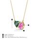 3 - Zuri 1.65 ctw Heart Shape Created Alexandrite with Pear Shape Created Pink Sapphire Toi Et Moi Women Pendant Necklace 