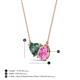 3 - Zuri 1.65 ctw Heart Shape Created Alexandrite with Pear Shape Created Pink Sapphire Toi Et Moi Women Pendant Necklace 