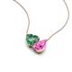 4 - Zuri 1.65 ctw Heart Shape Created Alexandrite with Pear Shape Created Pink Sapphire Toi Et Moi Women Pendant Necklace 
