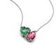 4 - Zuri 1.45 ctw Heart Shape Created Alexandrite with Pear Shape Pink Tourmaline Toi Et Moi Women Pendant Necklace 