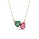 1 - Zuri 1.45 ctw Heart Shape Created Alexandrite with Pear Shape Pink Tourmaline Toi Et Moi Women Pendant Necklace 