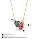 3 - Zuri 1.45 ctw Heart Shape Created Alexandrite with Pear Shape Pink Tourmaline Toi Et Moi Women Pendant Necklace 