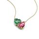 4 - Zuri 1.45 ctw Heart Shape Created Alexandrite with Pear Shape Pink Tourmaline Toi Et Moi Women Pendant Necklace 