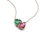 4 - Zuri 1.45 ctw Heart Shape Created Alexandrite with Pear Shape Pink Tourmaline Toi Et Moi Women Pendant Necklace 