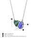 3 - Zuri 1.50 ctw Heart Shape Created Alexandrite with Pear Shape Tanzanite Toi Et Moi Women Pendant Necklace 