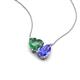 4 - Zuri 1.50 ctw Heart Shape Created Alexandrite with Pear Shape Tanzanite Toi Et Moi Women Pendant Necklace 