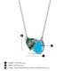3 - Zuri 1.10 ctw Heart Shape Created Alexandrite with Pear Shape Turquoise Toi Et Moi Women Pendant Necklace 