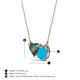 3 - Zuri 1.10 ctw Heart Shape Created Alexandrite with Pear Shape Turquoise Toi Et Moi Women Pendant Necklace 