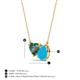 3 - Zuri 1.10 ctw Heart Shape Created Alexandrite with Pear Shape Turquoise Toi Et Moi Women Pendant Necklace 