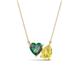 1 - Zuri 1.65 ctw Heart Shape Created Alexandrite with Pear Shape Created Yellow Sapphire Toi Et Moi Women Pendant Necklace 