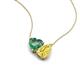 4 - Zuri 1.65 ctw Heart Shape Created Alexandrite with Pear Shape Created Yellow Sapphire Toi Et Moi Women Pendant Necklace 