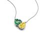 4 - Zuri 1.65 ctw Heart Shape Created Alexandrite with Pear Shape Created Yellow Sapphire Toi Et Moi Women Pendant Necklace 