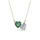 1 - Zuri 1.50 ctw Heart Shape Created Alexandrite with Pear Shape IGI Cert. Lab Grown Diamond Women Pendant Necklace 