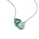 4 - Zuri 1.35 ctw Heart Shape Created Alexandrite with Pear Shape Aquamarine Toi Et Moi Women Pendant Necklace 