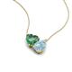 4 - Zuri 1.35 ctw Heart Shape Created Alexandrite with Pear Shape Aquamarine Toi Et Moi Women Pendant Necklace 