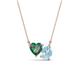 1 - Zuri 1.35 ctw Heart Shape Created Alexandrite with Pear Shape Aquamarine Toi Et Moi Women Pendant Necklace 
