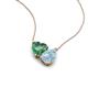 4 - Zuri 1.35 ctw Heart Shape Created Alexandrite with Pear Shape Aquamarine Toi Et Moi Women Pendant Necklace 