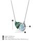 3 - Zuri 1.35 ctw Heart Shape Created Alexandrite with Pear Shape Aquamarine Toi Et Moi Women Pendant Necklace 