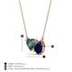 3 - Zuri 1.65 ctw Heart Shape Created Alexandrite with Pear Shape Created Blue Sapphire Toi Et Moi Women Pendant Necklace 