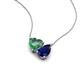 4 - Zuri 1.65 ctw Heart Shape Created Alexandrite with Pear Shape Created Blue Sapphire Toi Et Moi Women Pendant Necklace 