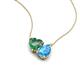 4 - Zuri 1.60 ctw Heart Shape Created Alexandrite with Pear Shape Blue Topaz Toi Et Moi Women Pendant Necklace 