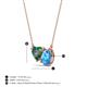 3 - Zuri 1.60 ctw Heart Shape Created Alexandrite with Pear Shape Blue Topaz Toi Et Moi Women Pendant Necklace 