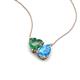 4 - Zuri 1.60 ctw Heart Shape Created Alexandrite with Pear Shape Blue Topaz Toi Et Moi Women Pendant Necklace 