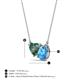 3 - Zuri 1.60 ctw Heart Shape Created Alexandrite with Pear Shape Blue Topaz Toi Et Moi Women Pendant Necklace 