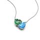 4 - Zuri 1.60 ctw Heart Shape Created Alexandrite with Pear Shape Blue Topaz Toi Et Moi Women Pendant Necklace 