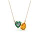 1 - Zuri 1.40 ctw Heart Shape Created Alexandrite with Pear Shape Citrine Toi Et Moi Women Pendant Necklace 