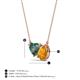 3 - Zuri 1.40 ctw Heart Shape Created Alexandrite with Pear Shape Citrine Toi Et Moi Women Pendant Necklace 