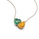 4 - Zuri 1.40 ctw Heart Shape Created Alexandrite with Pear Shape Citrine Toi Et Moi Women Pendant Necklace 