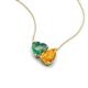 4 - Zuri 1.40 ctw Heart Shape Created Alexandrite with Pear Shape Citrine Toi Et Moi Women Pendant Necklace 