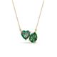 1 - Zuri 1.55 ctw Heart Shape Created Alexandrite with Pear Shape Created Emerald Toi Et Moi Women Pendant Necklace 