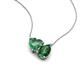 4 - Zuri 1.55 ctw Heart Shape Created Alexandrite with Pear Shape Created Emerald Toi Et Moi Women Pendant Necklace 