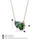 3 - Zuri 1.55 ctw Heart Shape Created Alexandrite with Pear Shape Created Emerald Toi Et Moi Women Pendant Necklace 