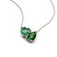 4 - Zuri 1.55 ctw Heart Shape Created Alexandrite with Pear Shape Created Emerald Toi Et Moi Women Pendant Necklace 