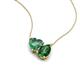 4 - Zuri 1.55 ctw Heart Shape Created Alexandrite with Pear Shape Created Emerald Toi Et Moi Women Pendant Necklace 