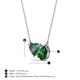 3 - Zuri 1.55 ctw Heart Shape Created Alexandrite with Pear Shape Created Emerald Toi Et Moi Women Pendant Necklace 