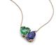 4 - Zuri 1.35 ctw Heart Shape Created Alexandrite with Pear Shape Iolite Toi Et Moi Women Pendant Necklace 