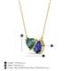 3 - Zuri 1.35 ctw Heart Shape Created Alexandrite with Pear Shape Iolite Toi Et Moi Women Pendant Necklace 