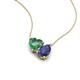 4 - Zuri 1.35 ctw Heart Shape Created Alexandrite with Pear Shape Iolite Toi Et Moi Women Pendant Necklace 